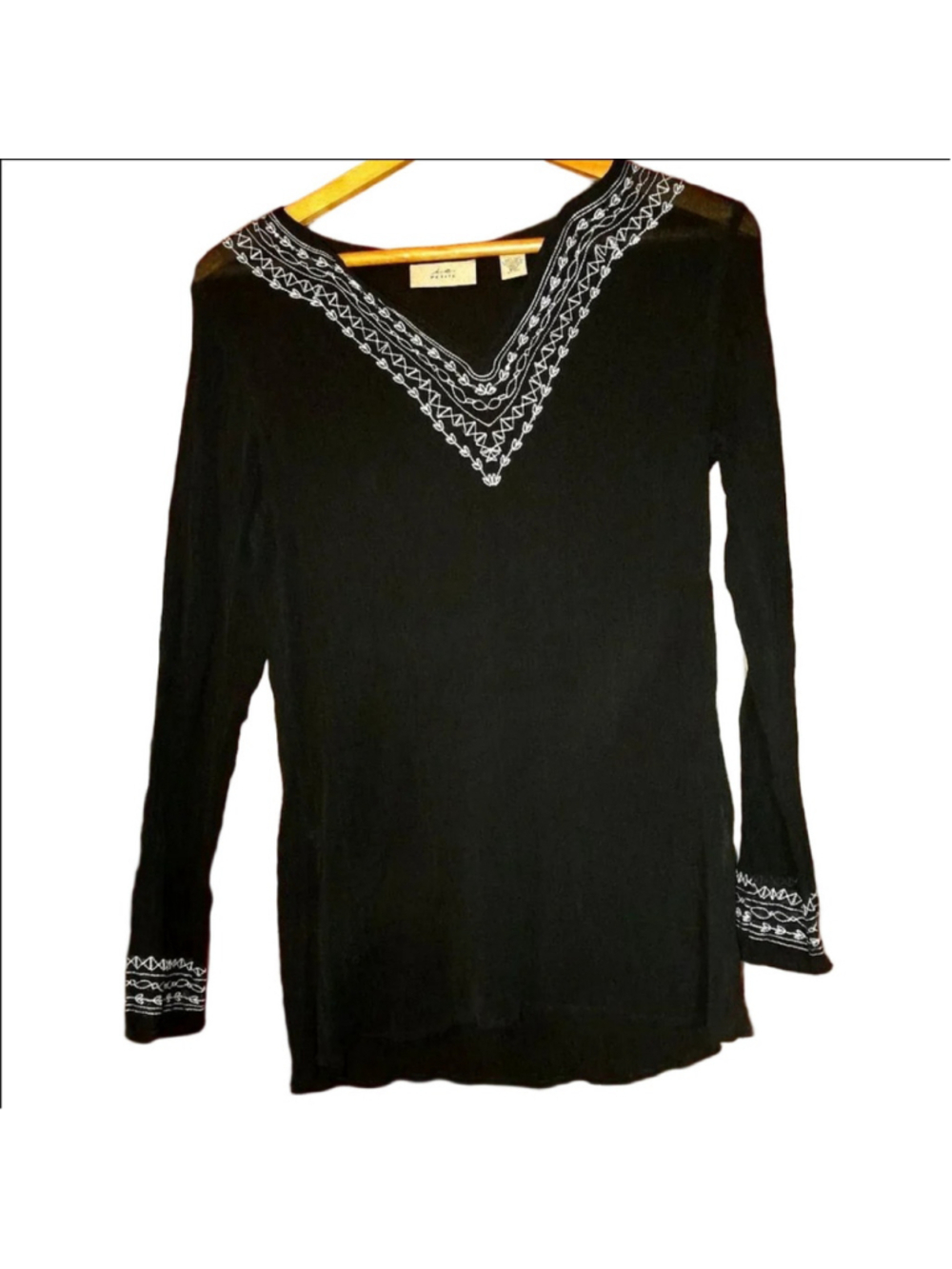 i.e. Petite Long Sleeve Silk Top